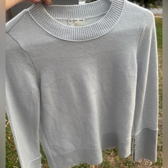 Club Monaco Cashmere Sweater Button Detail Bell Sleeves Lightweight Soft Size XS - Picture 3 of 10